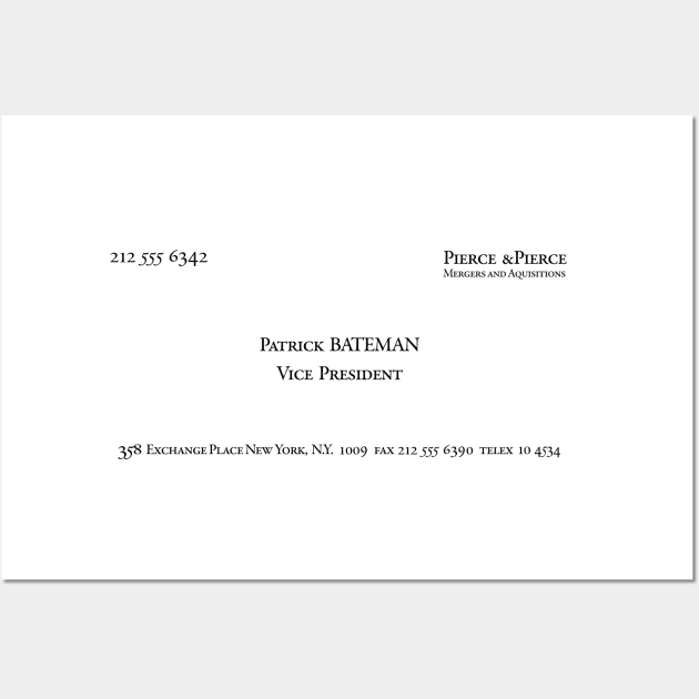 Patrick Bateman Business Card Wall Art by mavgagliano